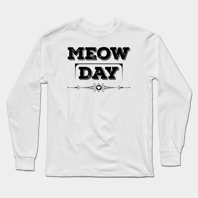 International Cat Day Black Long Sleeve T-Shirt by VecTikSam